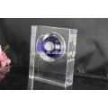 crystal desk clock with rotete blue crystal ball ,bule crystal ball with clock